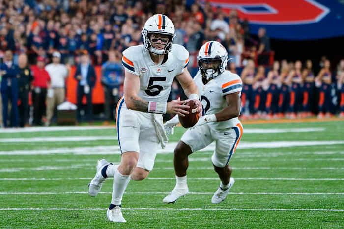 Virginia quarterback Brennan Armstrong